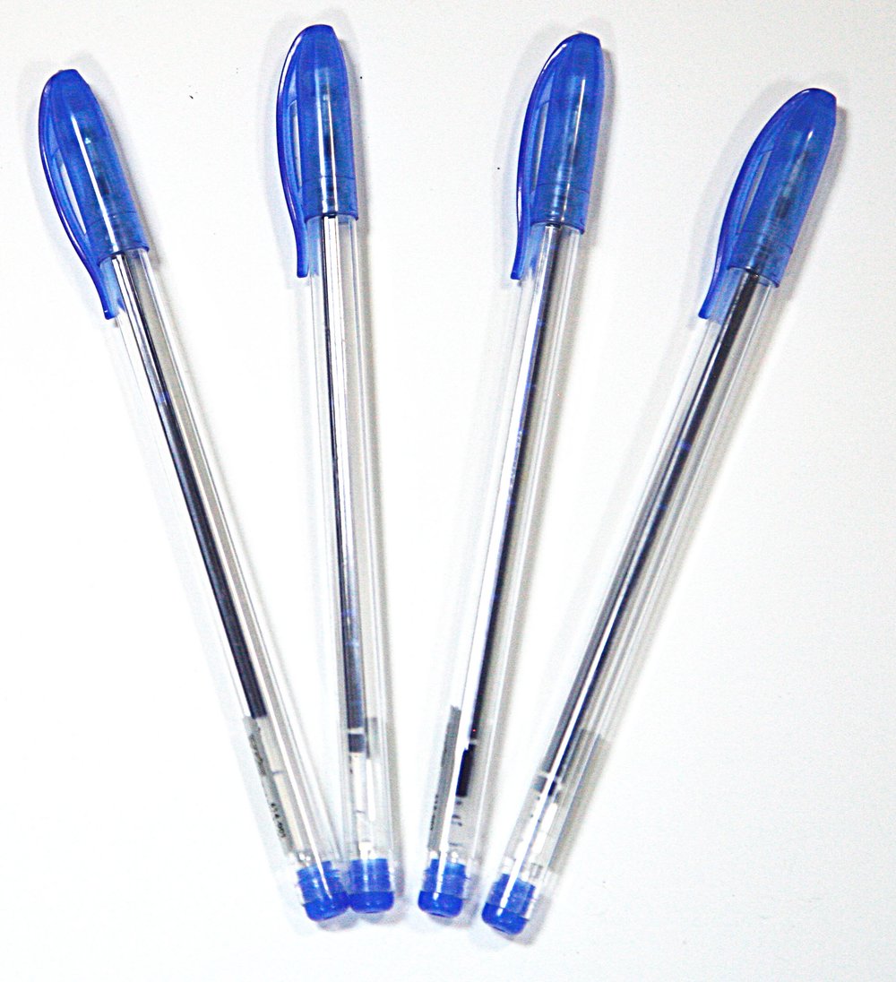 Ручка гелевая синяя, наконечник, пластик. (4 шт.)
