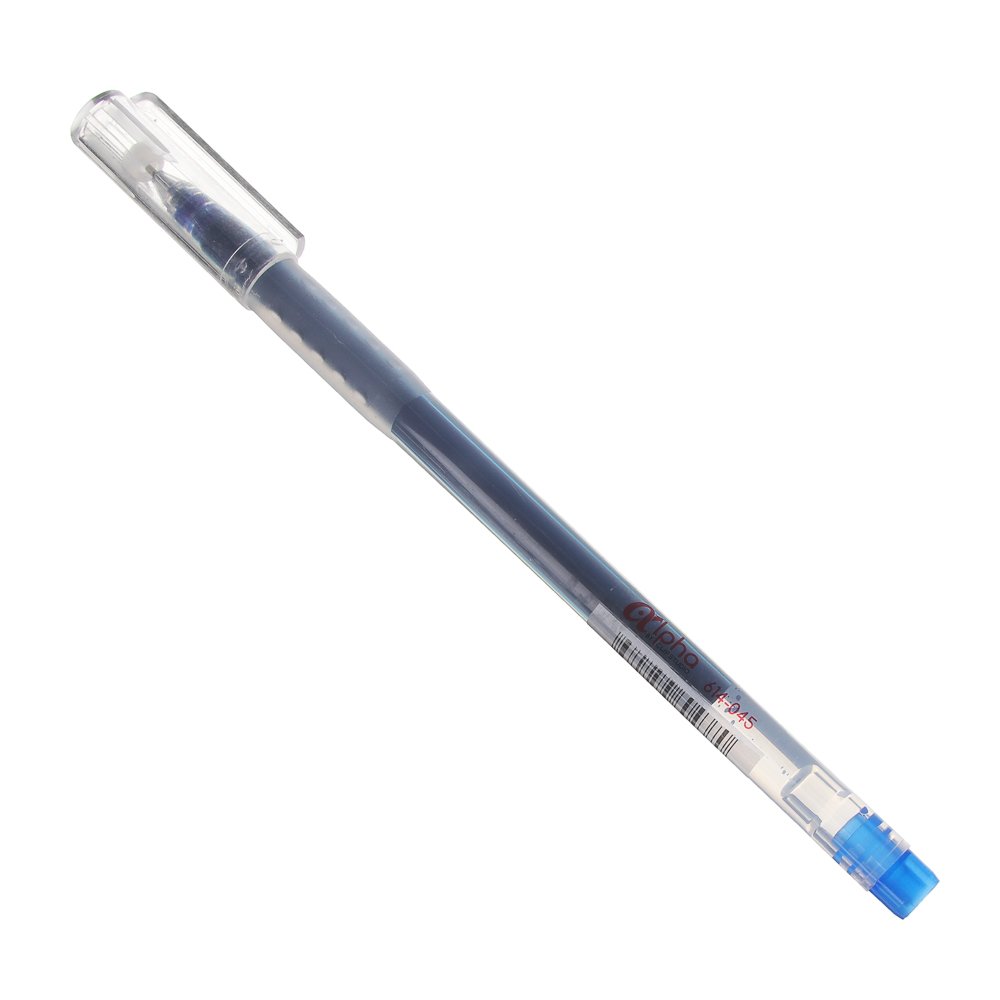 Ручка гелевая синяя Альфа, с увеличенным запасом чернил, ClipStudio